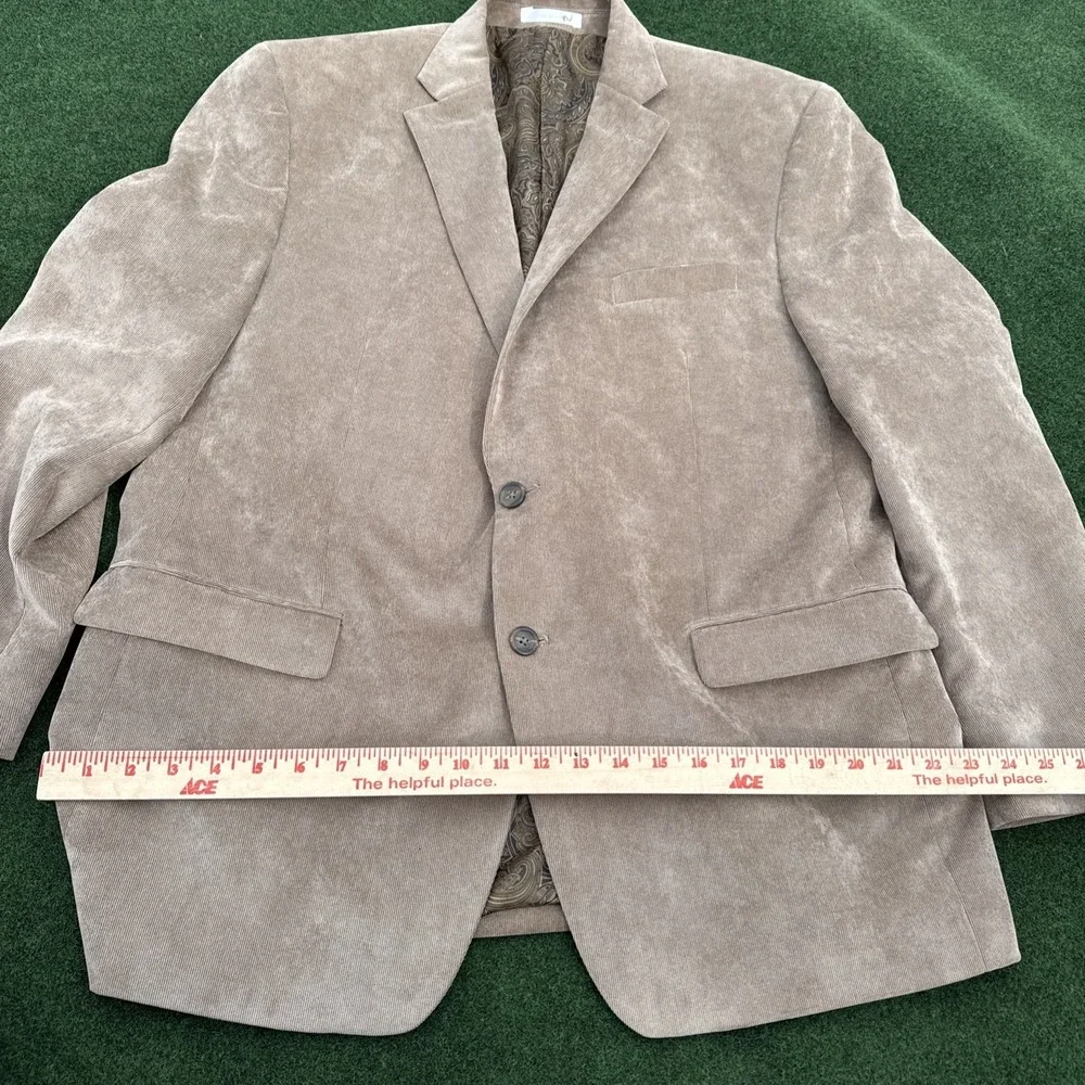 Vintage Ralph‎ Lauren Suede Blazer Taupe Beige Size 46 R Patch Pocket GUC